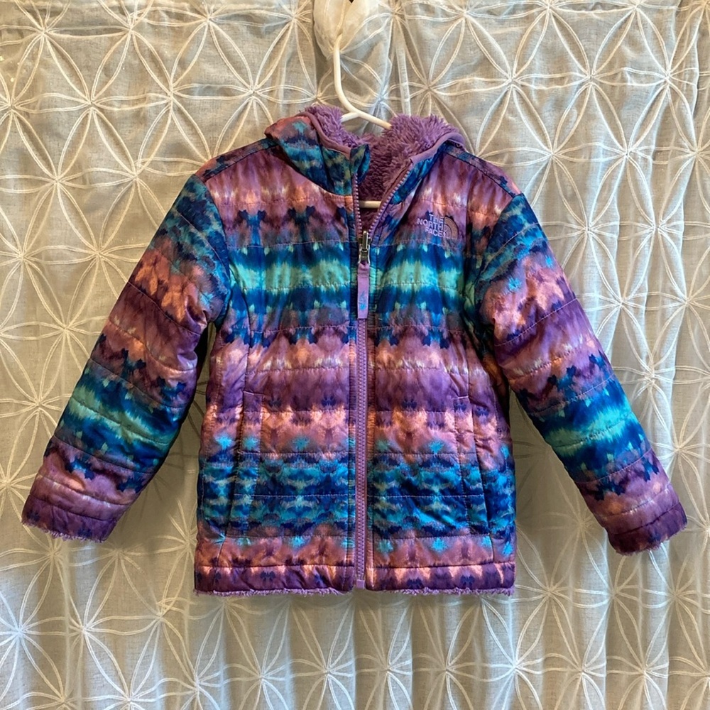 The North Face Kids Multicolor Purple Blue Teal Puffer Jacket